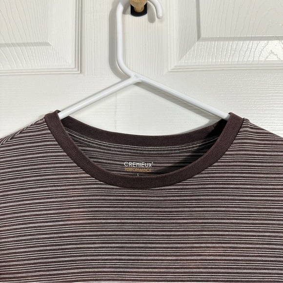 Men's Cremieux Performance tee shirt, size L, brown/white, cotton blend - Picture 5 of 10